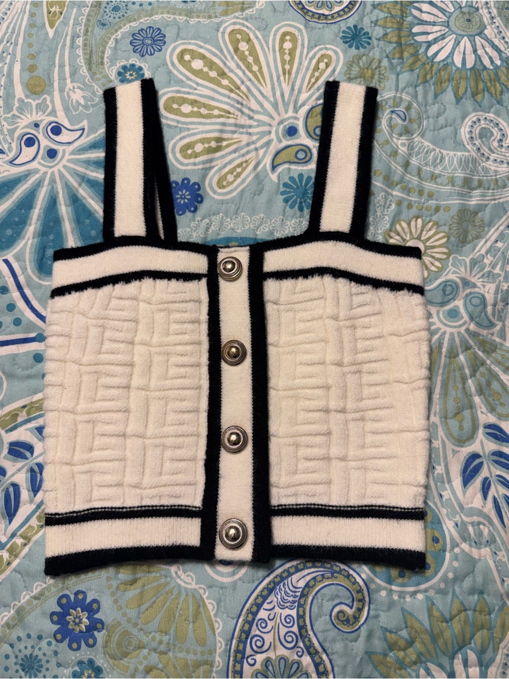 NWT Cider Cream Cropped Tank with Black Trim Cider Cream Cropped Tank with Black